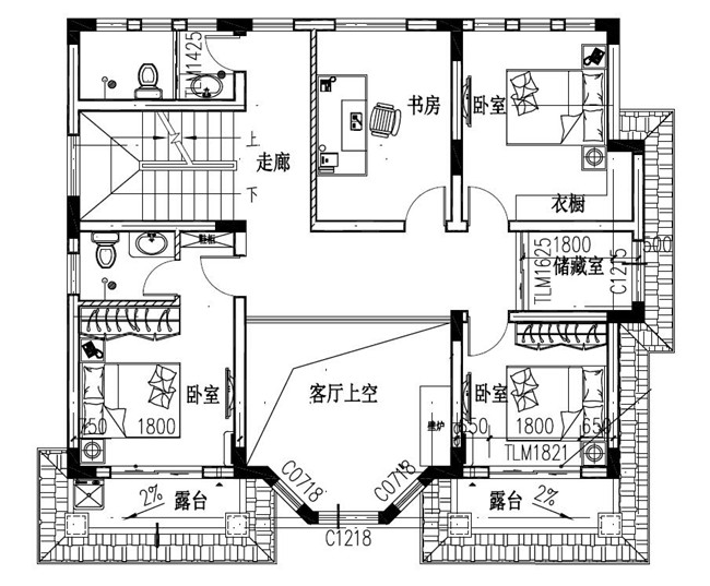 110平左右農村復式二層小樓設計圖，外觀非常受歡迎