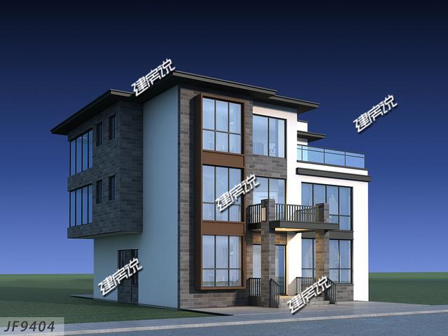 現代風格12X12米三層鄉村別墅設計圖，村長都夸好看