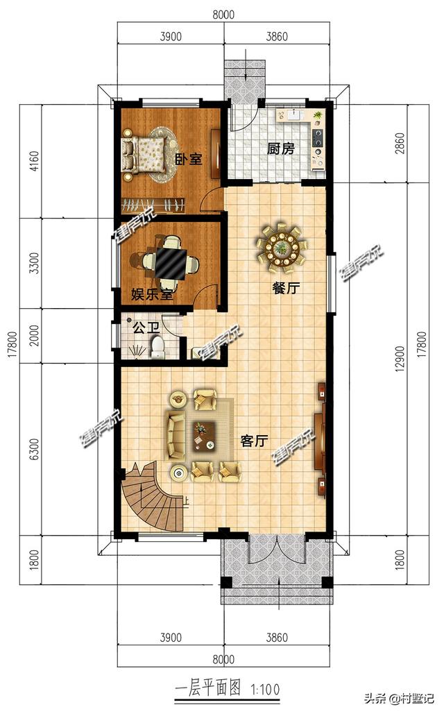面寬8米的二層別墅設(shè)計圖，再也不用為小宅基地發(fā)愁了！