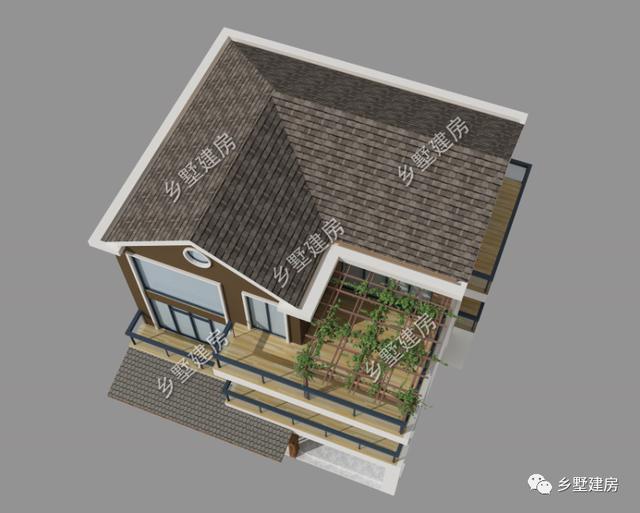 現(xiàn)代風(fēng)三層農(nóng)村別墅設(shè)計(jì)圖，簡(jiǎn)約大氣，有強(qiáng)烈的時(shí)尚感