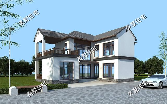 新中式別墅設計圖，布局大氣上檔次，現代元素與傳統建筑元素相結合