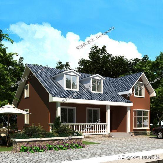 3款一層半農村自建房設計圖，造價經濟，施工簡單，易于建造