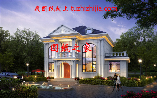 170平方米農村二層房屋設計施工圖，外觀圖時尚、好看