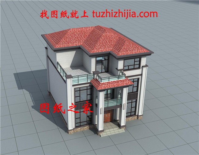 新農村自建三層樓房設計圖紙,外觀簡單大方