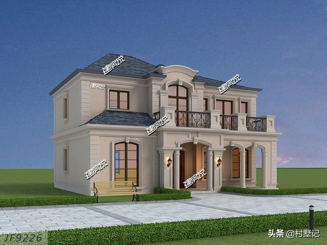 二層法式別墅設計圖，13×11米，從整體上營造出一種田園之氣