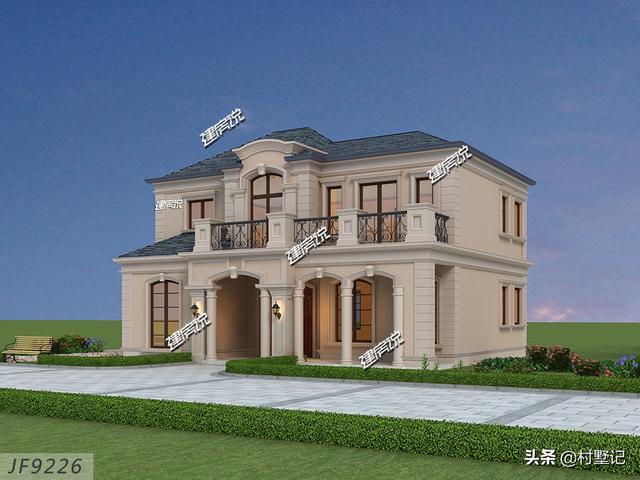 30萬左右二層法式別墅設計圖，占地136平方米