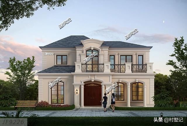 30萬左右二層法式別墅設計圖，占地136平方米