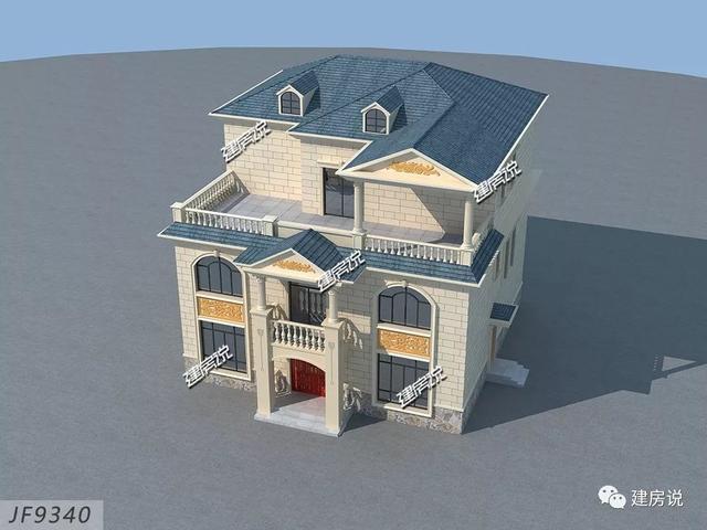 三層歐式別墅設計圖，建一套過很久都不會過時