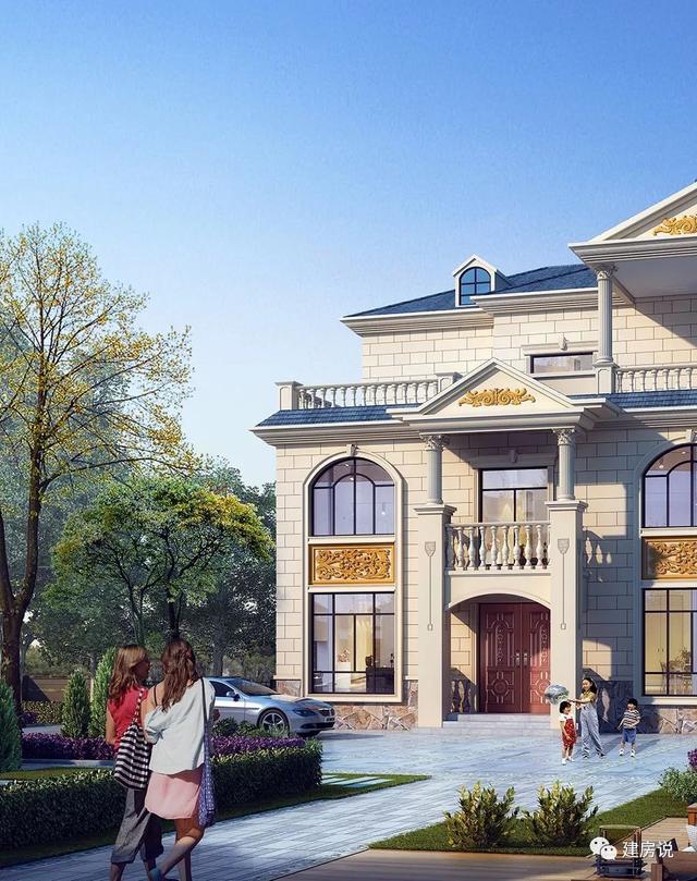 三層歐式別墅設計圖，建一套過很久都不會過時
