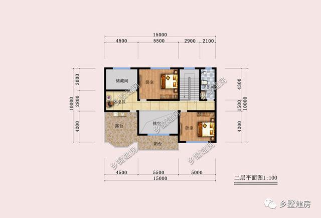 二層花園別墅設計圖，給人以清新自然的視覺感受