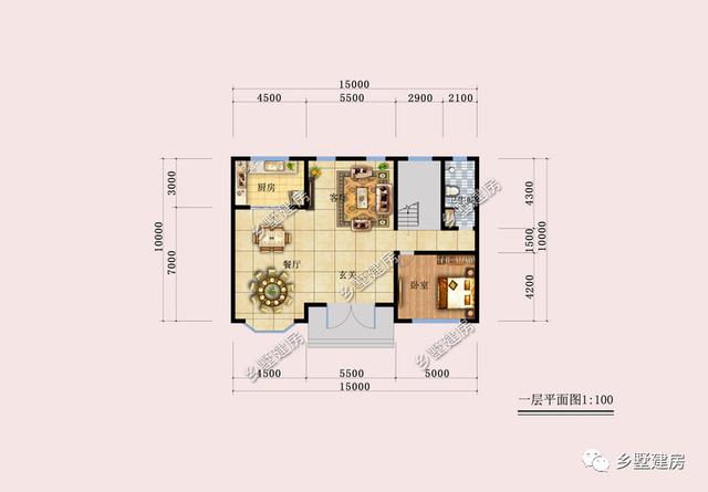 二層花園別墅設計圖，給人以清新自然的視覺感受