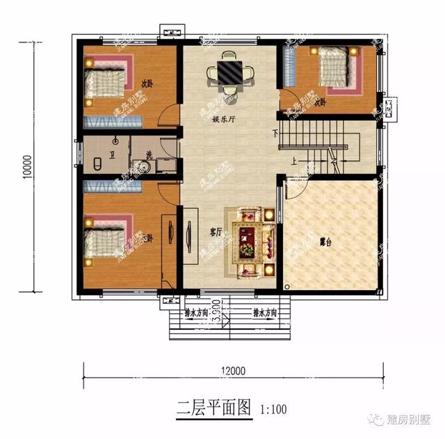 20萬左右帶露臺的兩層自建房設計圖，造型簡約，外觀大氣