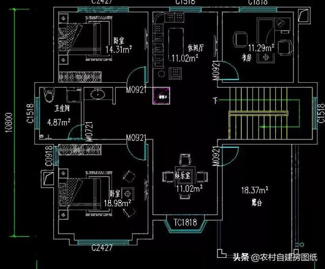 三層農村自建房設計圖，帶有柴火灶和壁爐，冬天有了這兩樣，再冷室內也溫暖如春