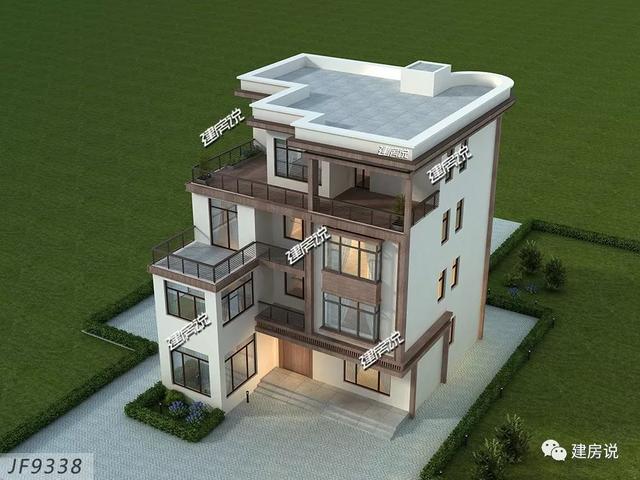 四層現代別墅設計圖，132平左右，別墅外觀是非常清新自然