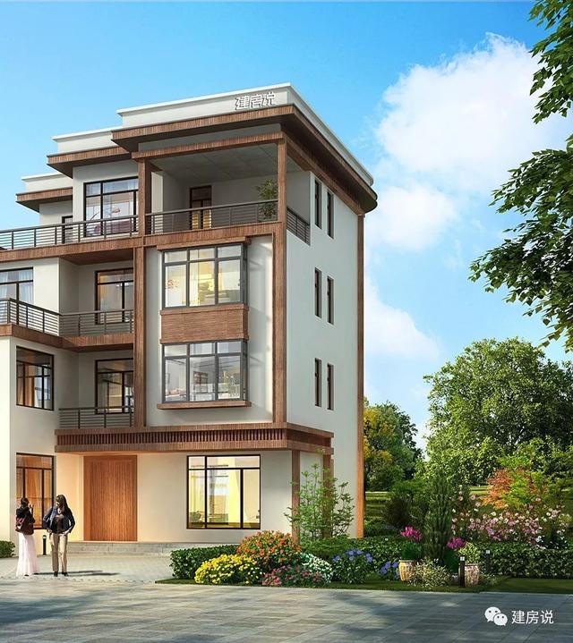 四層現代別墅設計圖，132平左右，別墅外觀是非常清新自然