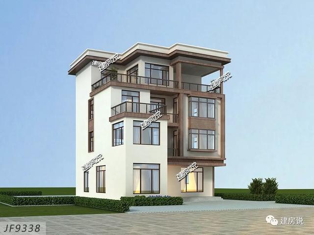 四層現代別墅設計圖，132平左右，別墅外觀是非常清新自然