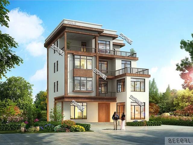 四層現代別墅設計圖，132平左右，別墅外觀是非常清新自然