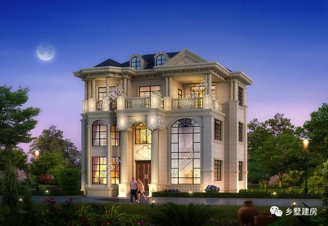 農村自建歐式別墅設計圖，占地不大，戶型方方正正，自帶豪宅既視感。