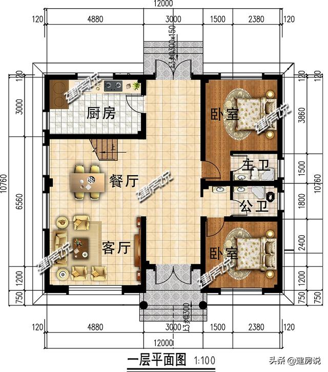 3款開間12米的別墅設計圖，在農村很流行，如果你想要建房，可以先收藏起來