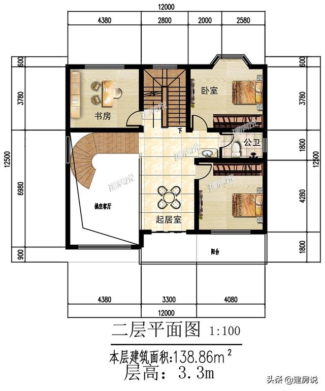 3款開間12米的別墅設計圖，在農村很流行，如果你想要建房，可以先收藏起來