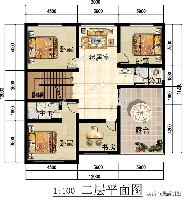 開間12米的別墅設(shè)計圖，非常具有參考價值，圖紙收藏起來，建房用得上