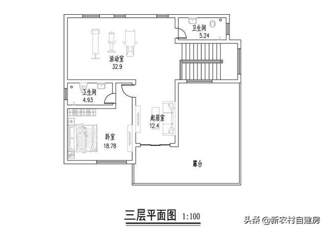 這套農村二層平屋頂自建房設計圖，占地小，采光好
