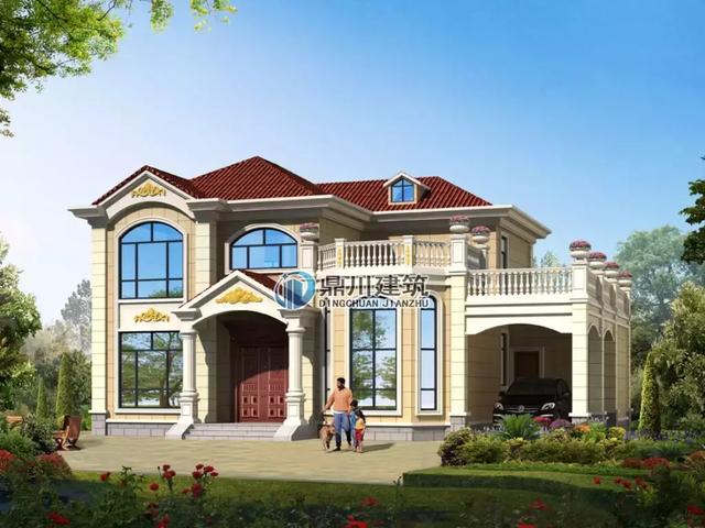 8款面寬15米的農村別墅設計圖，第1棟中式風格，第3棟帶車庫