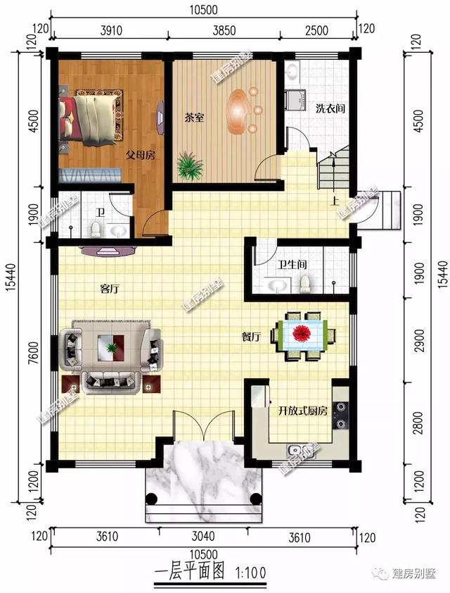 兩款面寬10.5米的四層農(nóng)村別墅設(shè)計(jì)圖，都是很適合在老家建的房子