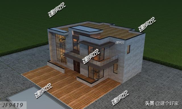 現代風別墅設計圖，獨有的簡約、線條感與抽象派的藝術氣質，在眾風格中也是獨樹一幟