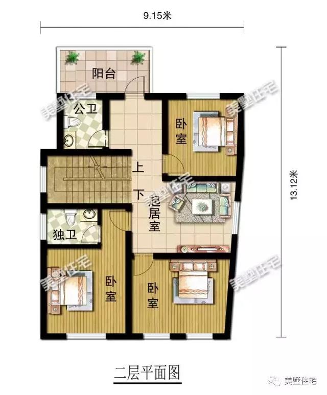 5套農村別墅設計圖，占地面積都不超過120平，方方正正，簡單實用