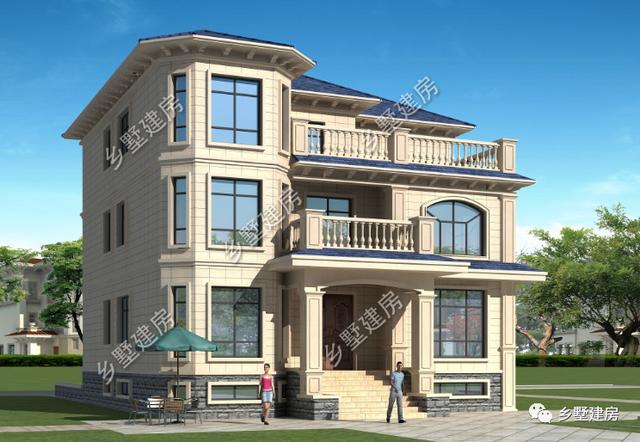 挑空客廳+多功能半地下室三層農村自建房設計圖，基本可以滿足大多數人的需求