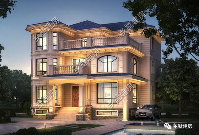 挑空客廳+多功能半地下室三層農村自建房設計圖，基本可以滿足大多數人的需求