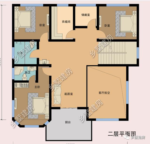 挑空客廳+多功能半地下室三層農村自建房設計圖，基本可以滿足大多數人的需求