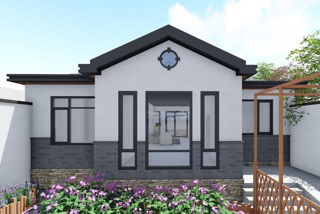 占地130平的農村一層小別墅設計圖紙，現代風格的獨棟別墅