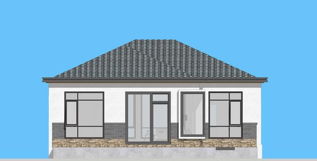 占地130平的農村一層小別墅設計圖紙，現代風格的獨棟別墅