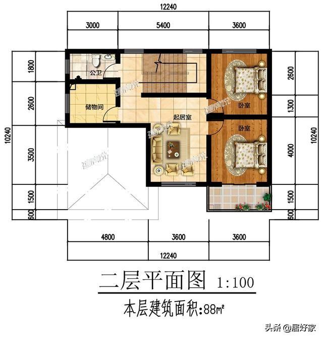 分享幾款二層別墅設計圖，選一款別墅建在老家，經濟又實用