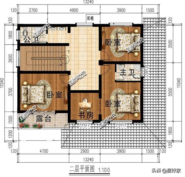 分享幾款二層別墅設計圖，選一款別墅建在老家，經濟又實用