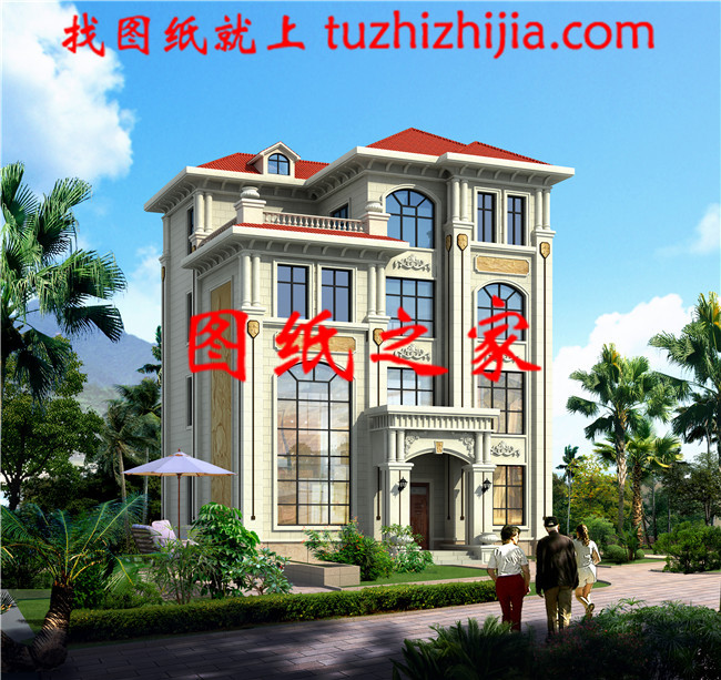 120平方米新農村四層別墅設計圖紙12X10米50萬以內