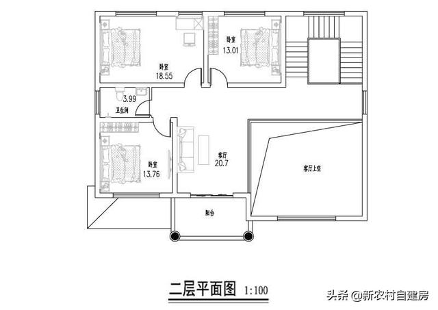 介紹一款農村2層自建房設計圖，整棟別墅層次感十足。