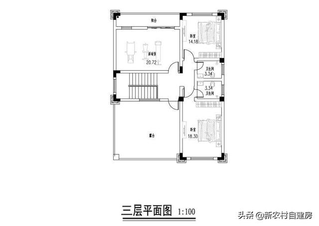 介紹一款實用又美觀的三層小別墅設計圖，從外形上看這棟別墅，簡約、大方