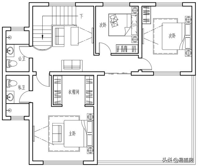 二層農(nóng)村別墅設(shè)計圖，建成就是村里的標桿別墅