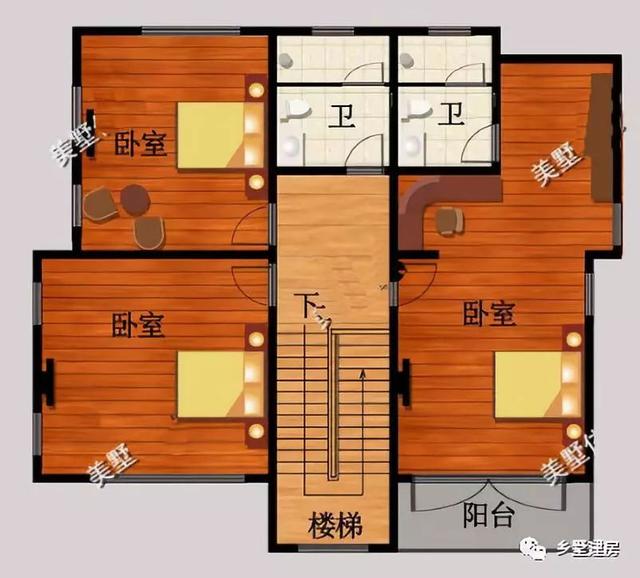 現代風農村別墅設計圖，簡單中不失大氣，有很強的設計感。