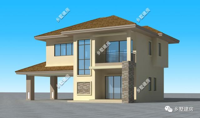 現代風農村別墅設計圖，簡單中不失大氣，有很強的設計感。