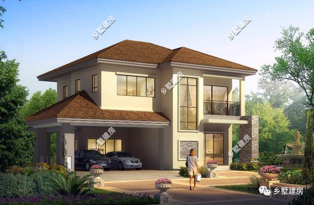 現代風農村別墅設計圖，簡單中不失大氣，有很強的設計感。