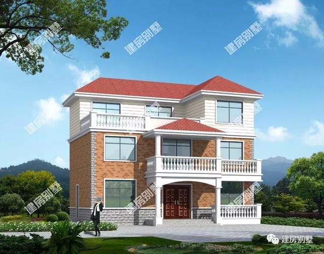 兩款面寬13-14米左右自建房設計圖，第一棟戶型周正簡約，第二棟豪華大氣