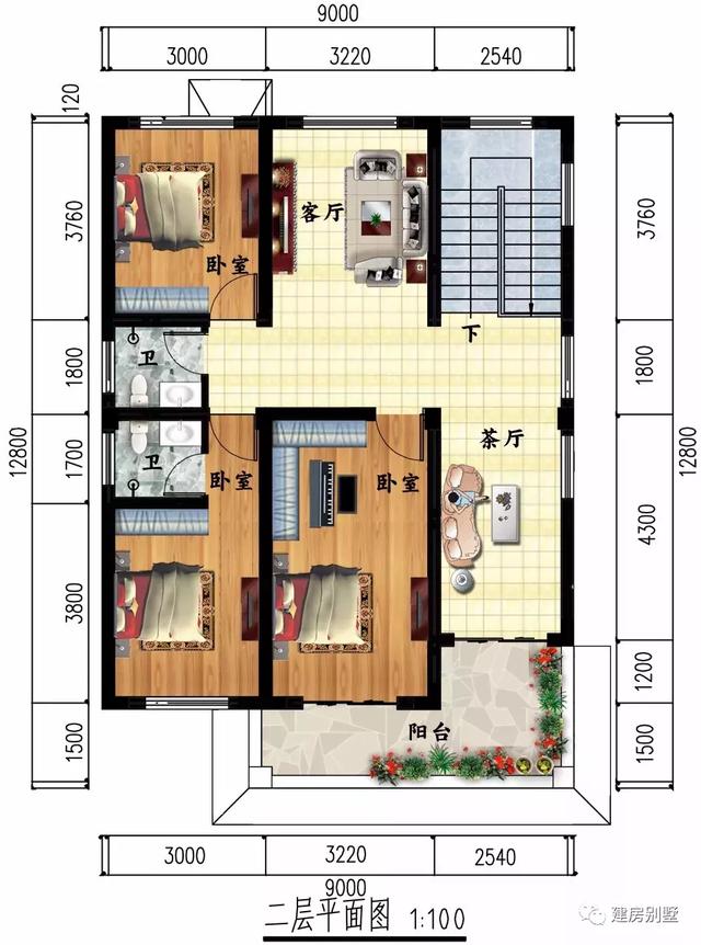 面寬8-9米的兩層自建房設(shè)計圖，造價較低，外觀美布局實用