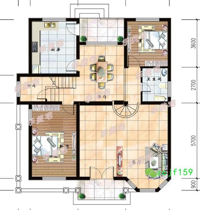 農村二層別墅建房實拍圖及全套建筑施工圖，帶夾層車庫，建成效果很棒
