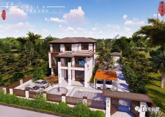 湖南常德劉先生三層新中式別墅設計圖，10.8x12米，感恩母親節