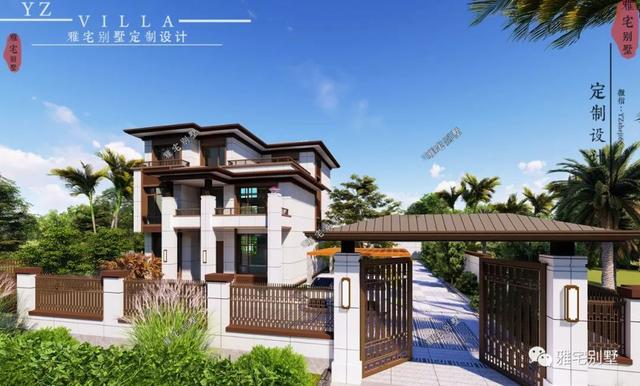 湖南常德劉先生三層新中式別墅設計圖，10.8x12米，感恩母親節