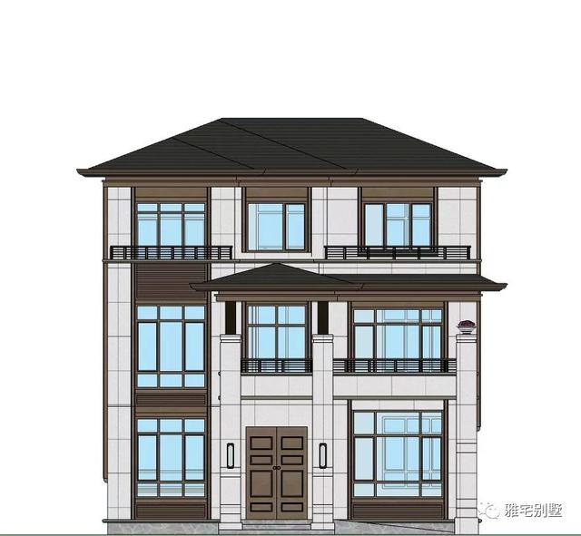 湖南常德劉先生三層新中式別墅設計圖，10.8x12米，感恩母親節